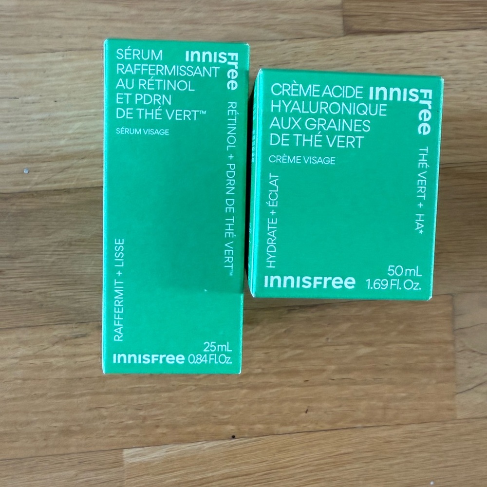 Innisfree bundle green tea seed hyaluronic cream and retinol serum NIB - Picture 5 of 5